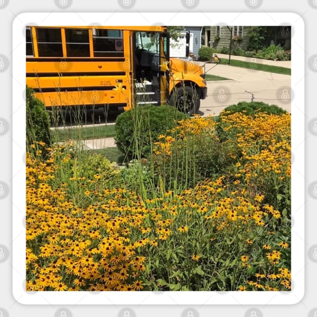 Back to School, school bus, first day of school Sticker by djrunnels